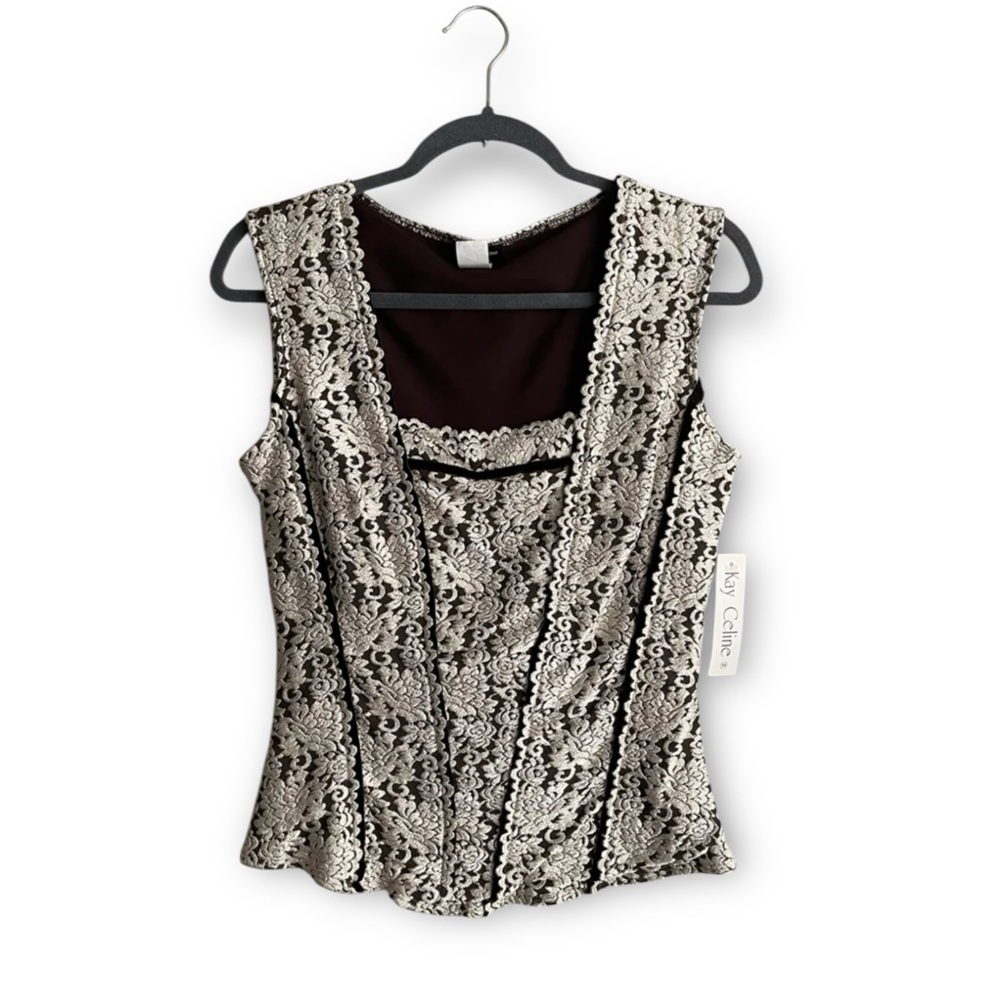Kay Celine Deadstock Vintage Lace Corset Style Top